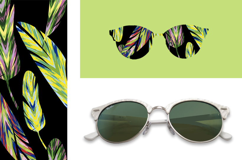 rayban clubround blanche
