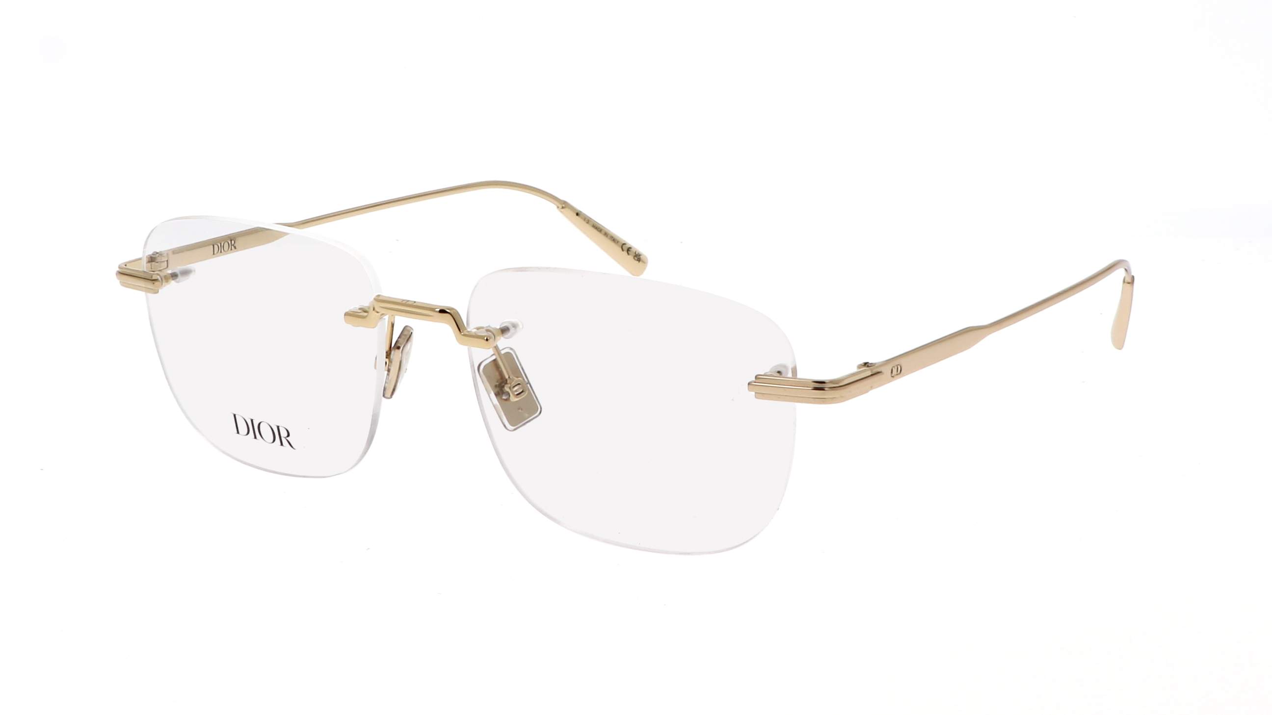 Dior DIORBLACKSUITO S3U B000 54-18, occhiale rimless oro dal design architettonico