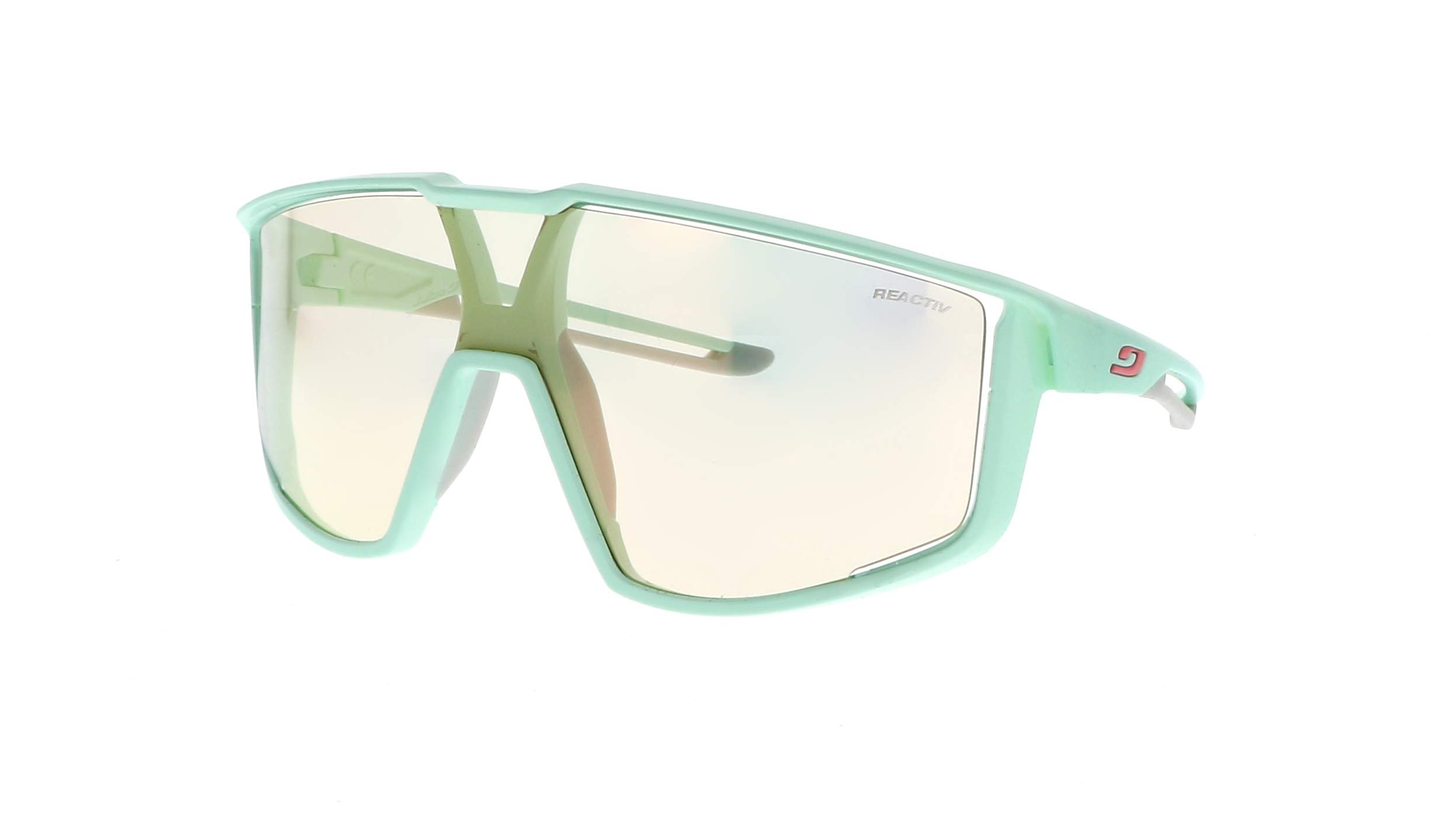 Julbo Fury verde opaco con lenti Reactiv fotocromatiche per ciclismo e trail