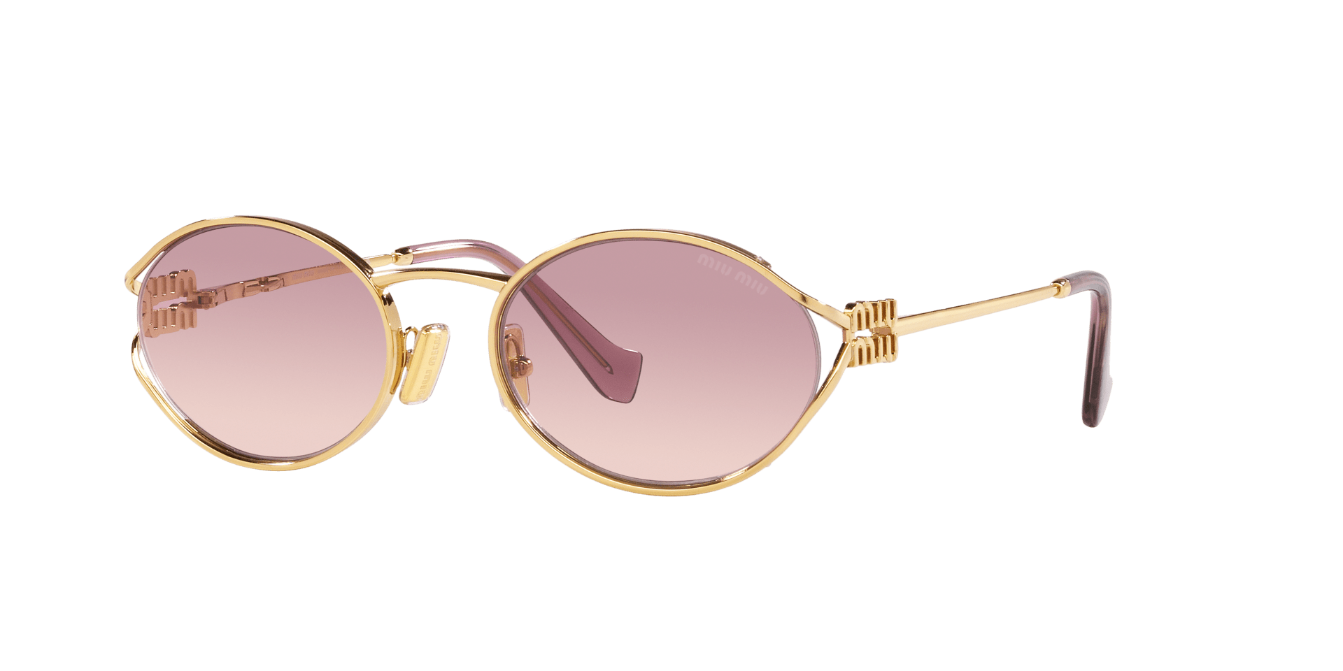 Miu Miu MU 52YS con vetri rosa sfumati su sottile montatura oro