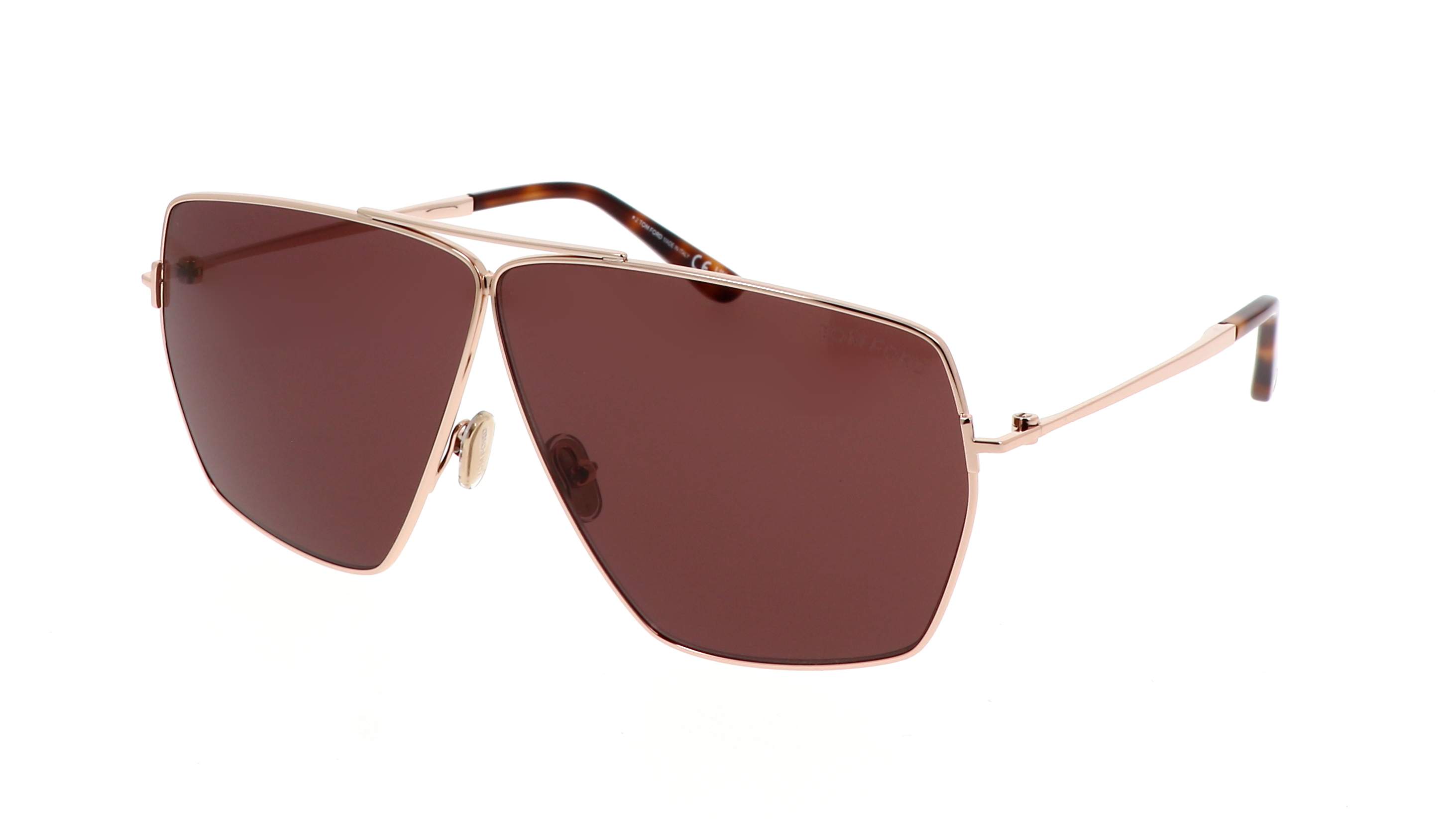 Tom Ford FT1185/S Stella — oversized rosa-gold metal sunglasses