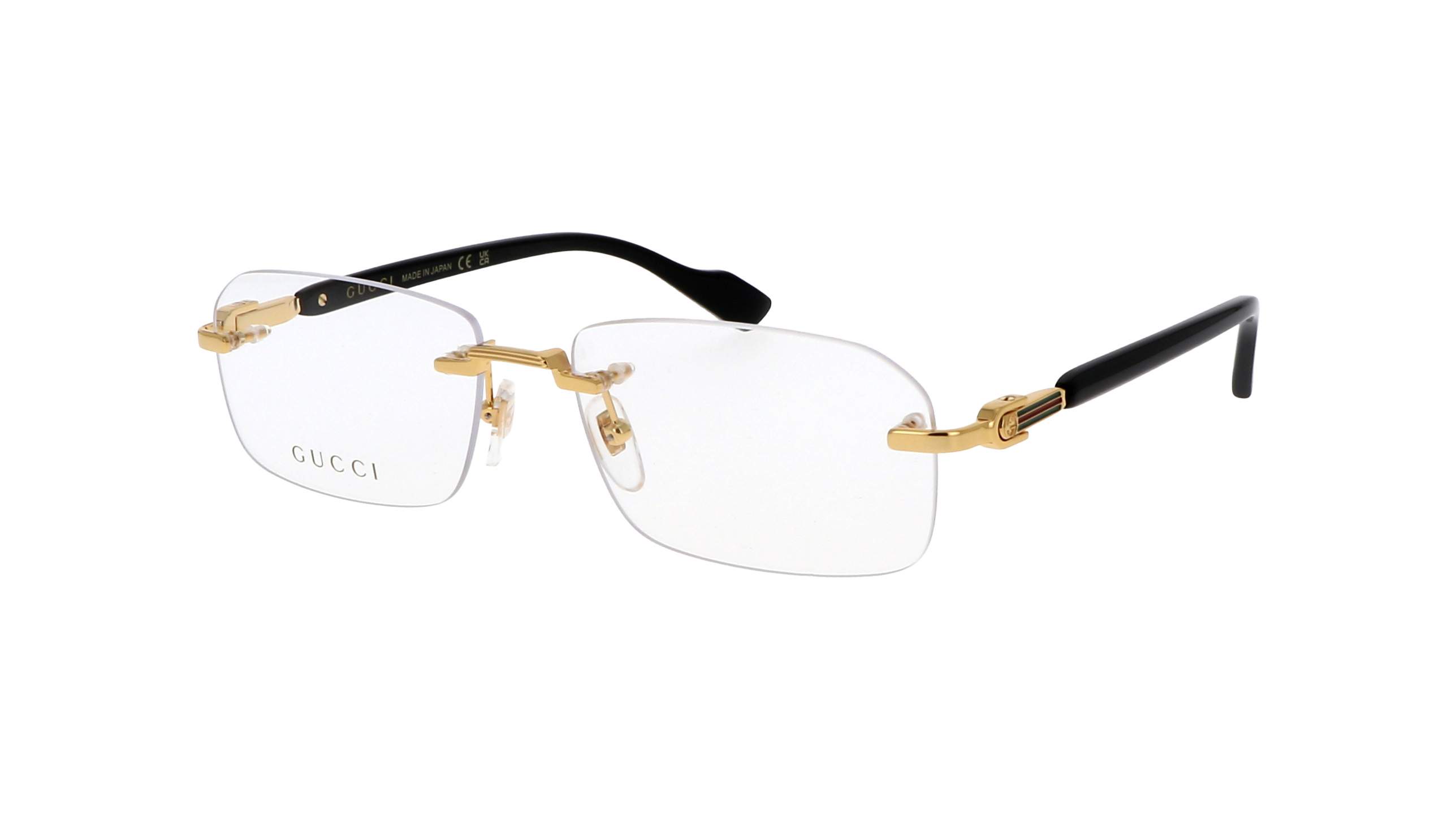 Gucci GG1221O 001 – montatura metallica dorata senza cerchio